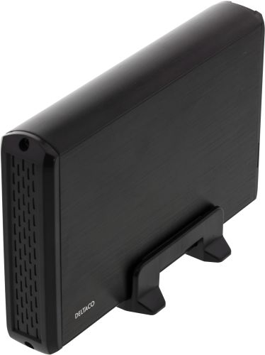 DELTACO ulkoinen kotelo 1x3.5" SATA 6Gb/s kiintolevylle, USB 3