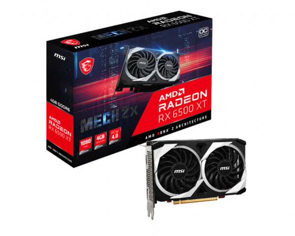 MSI RADEON RX 6500 XT MECH 2X 4G OC näytönohjain AMD 4 GB GDDR6
